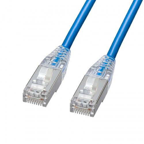 交叉電纜5.1 m~ - サンワサプライ KB-SL7YS-02BL カテゴリ7LANケーブル（スリム、やわらか、ツメ折れ防止コネクタ、2m・ブルー）