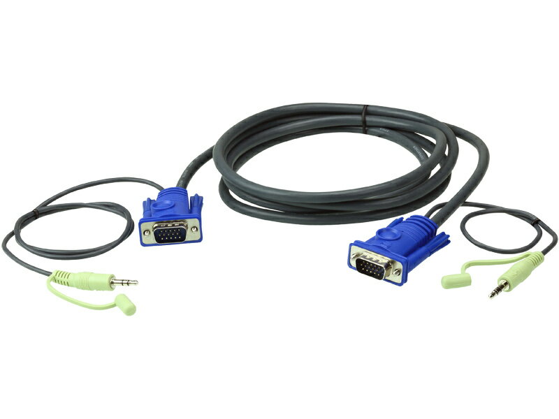 Switching Devices - ATEN 2L-2505A 5M VGAオス-オス ケーブル 3.5mm ステレオオーディオプラグ付き