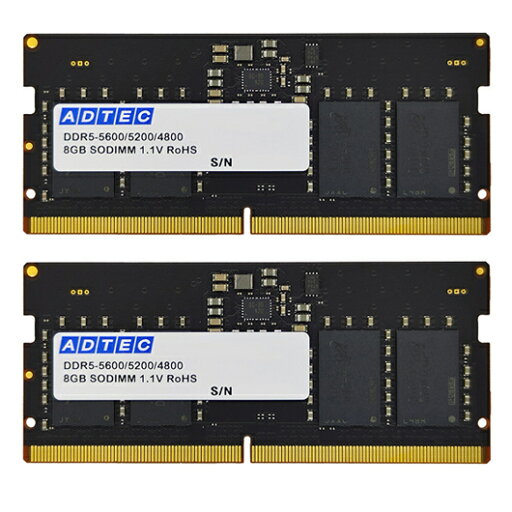 アドテック ADS5600N-X8GW DDR5-5600 SODIMM 8GB×2枚 アドテック ADS5600N-X8GW DDR5-5600 SODIMM 8GB×2枚