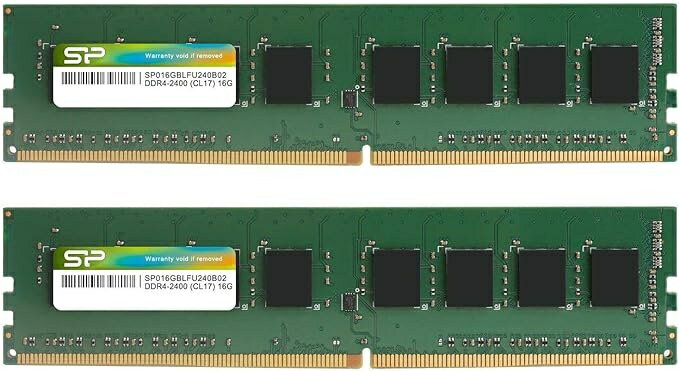 シリコンパワー SP032GBLFU240B22 メモリーモジュール 288pin U-DIMM DDR4-2400（PC4-19200） 16GB×2枚組 ブリスターパッケージ