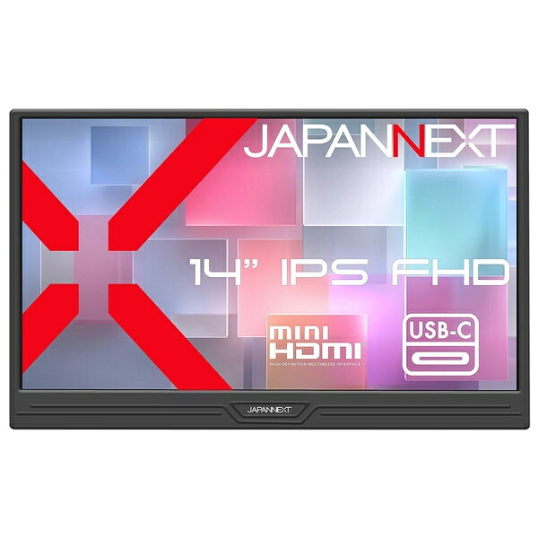 JAPANNEXT JN-MD-IPS14F-N 液晶ディスプレイ 14型/ 1920×1080/ miniHDMI×1、USB-C×2/ ブラック/ スピーカー有/ 2年保証