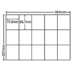 シートカットラベル B4版 15面付(1ケース500シート) 詳細スペック タイプ専用紙 サイズ(規格)B4 入数500シート/ケース 白色度80% GPN(グリーン購入ネットワーク)登録