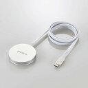 ELECOM W-MA05SV マグネットQi2規格対応ワイヤレス充電器/ 15W/ 卓上/ メッシュケーブル/ シルバー