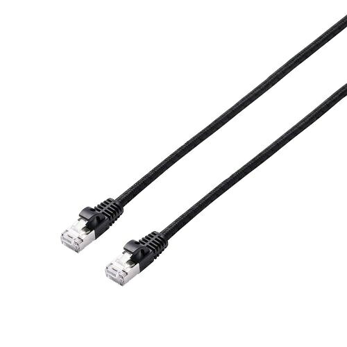 Switching Devices - ELECOM LD-TWSM/BK20 LANケーブル/ CAT7/ メッシュ/ 2.0m/ ブラック