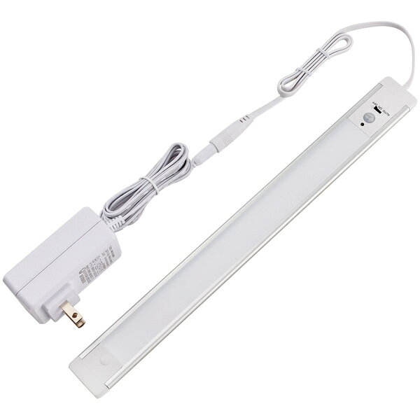 LED多目的灯 明暗人感センサー 電球色 ●暗い場所で人に反応して自動で点灯し、約15秒後に自動で消灯します。●別売の連結子機(31cm)を3台まで連結可能。　※61cmの連結子機は使用できません。●付属マグネットホルダーで角度調整可能●導光板使用でスリムなのにムラなくしっかり明るい●薄型スリムなので簡単に取り付け可能　、マグネットホルダー　、両面テープ　、木ねじ 詳細スペック 電気用品安全法(本体)非対象 電気用品安全法(付属品等)適合/例外承認 電気用品安全法(備考)附属ACアダプターが対象