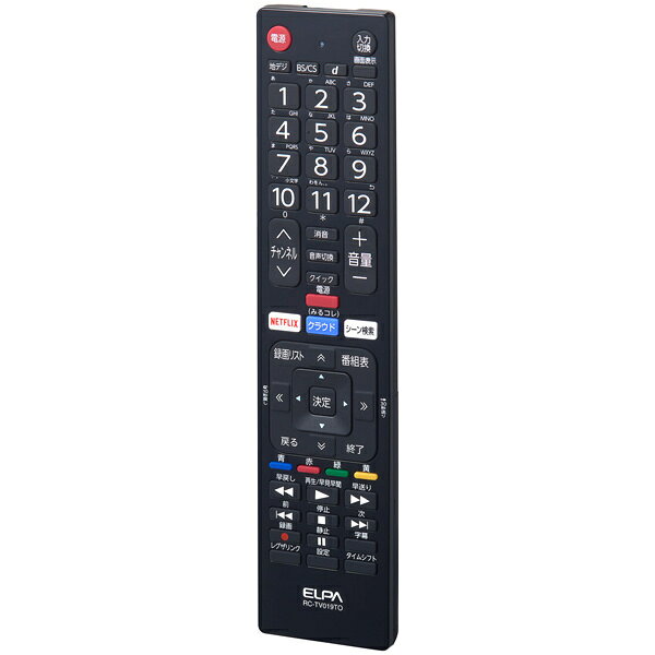 ELPA RC-TV019TO テレビリモコン 東芝用