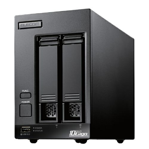 ELECOM NSB-72D02TW22 Windows Server IoT 2022 for Storage搭載NAS/ Atom/ ワークグループ/ 2ベイ/ 2TB