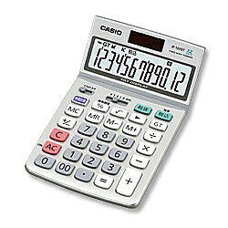 ジャストタイプ電卓 12桁 グリーン購入法適合商品 特大表示電卓◆グリーン購入法適合商品◆エコマーク商品■T・W・P(太陽電池と補助電池の併用）・従来の太陽電池付き電卓と異なり、計算途中で光がさえぎられても、内蔵電池によって計算内容を保護します。■特大表示■税計算・税率も自由に設定でき、税金額も表示します。■時間計算・時間の四則計算、メモリー計算、パーセント計算が出来ます。『勤務時間計算』，『時給計算』等に便利です。■計算状態表示・四則演算の計算やメモリー機能の使用状況を表示で確認できます。■マルチ％■√（平方根）・表示数値の平方根を求めるのに使います■四則定数計算■概数計算■桁下げ（シフト）・入力ミスの修正に便利。最小桁の数値を一桁づつ消せます。■＋／（サインチェンジ）・正の数（+）を負の数（-）に、又その逆に切り替えるときに使います。■小数の端数処理指定の選択・小数の端数処理指定の選択が出来ます。例：小数2桁目を四捨五入の端数処理■アドモード計算■キーロールオーバー機能（早打ち機能）・次のキーを入力する際、前のキーを離す途中から押しはじめても入力できます。■ツーゼロキー■3桁位取り表示■角度調整表示■プラスチックキー■オートパワーオフ 詳細スペック 電気用品安全法(本体)非対象 電気用品安全法(付属品等)非対象 電気用品安全法(備考)非対象