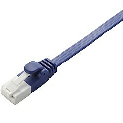 ELECOM LD-GFAT/BM20 LANケーブル/ CAT6A準拠/ 爪折れ防止/ フラット/ 2m/ メタリックブルー