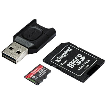 【送料無料】キングストン MLPMR2/256GB Canvas React Plus microSD Kit 256GB Class 10 UHS-II U3 V90 A1 microSDXCカード + SD adapter + MobileLite Plus USB reader Kit【在庫目安:お取り寄せ】