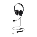ELECOM HS-HP02STBK 有線ヘッドセット/ 両耳オーバーヘッド/ 大型/ 4極/ 1.8m/ ブラック