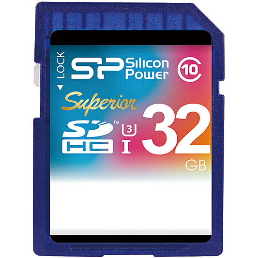 シリコンパワー SP032GBSDHCU3V10 【UHS-1対応】SDHCカード 32GB Class10 UHS Class3 読込90MB/ s 書込45MB/ s（最大値）5年保証