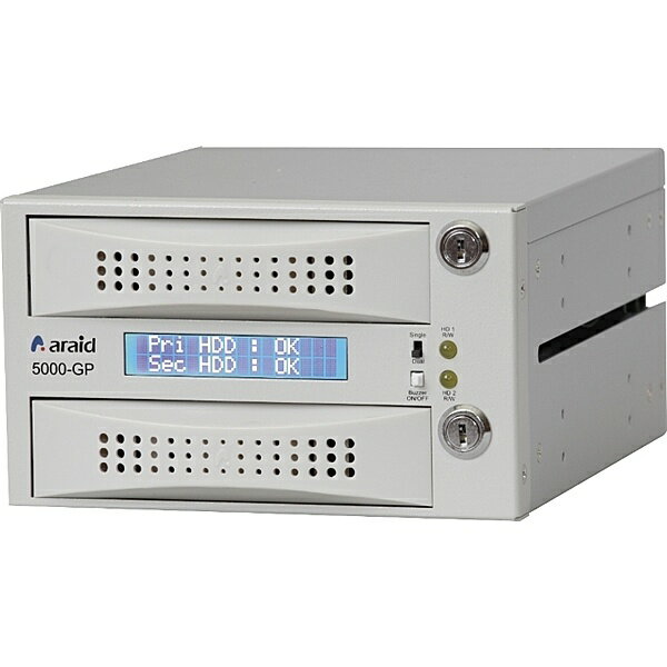 ACCORDANCEシステムズ ARAID5000GP-A/P-W 2bays SATA/ SATA LCD付内蔵型ミラーRAIDユニット RoHS対応品 白