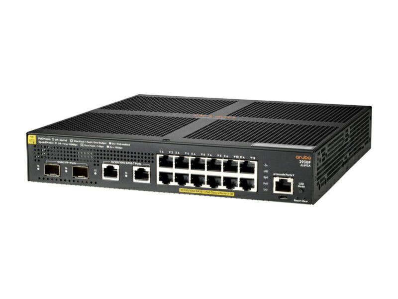 HP JL693A#ACF HPE Aruba Networking 2930F 12G PoE+ 2G/ 2SFP+ Switch