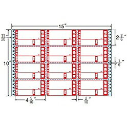 東洋印刷 M15CPT タックフォームラベル 15インチ×10インチ 12面付(1ケース500折)
