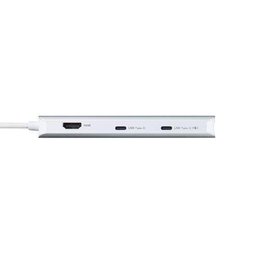 ELECOM DST-C30SV Type-C ドッキングステーション/ 充電専用USB-C×1/ USB-C×1/ USB-A×2/ HDMI×1/ LANポート付/ シルバー - Image 2