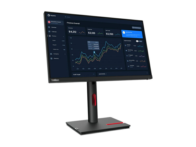 レノボ・ジャパン 63B2MAR6JP ThinkVision T23i-30 (23型/ 1920×1080/ アナログ(mini D-Sub 15PIN)x1、DisplayPort x1、HDMI x1/ 黒/ スピーカーなし)