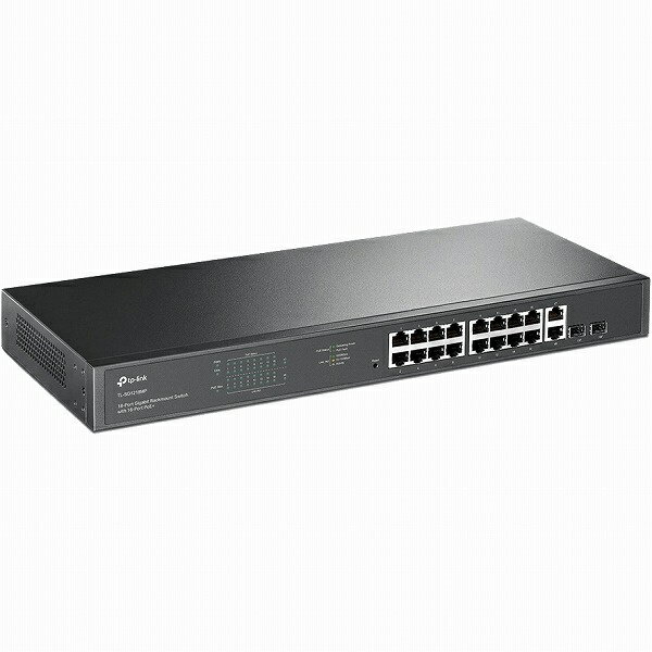 TP-LINK TL-SG1218MP(UN) 18ポートギガビットラックマウントスイッチ（PoE+ 16ポート搭載）