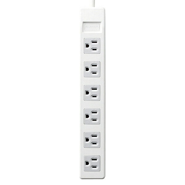 ELECOM T-T1A-3625WH 3pinタップ/ スタンダード/ 6口/ 2.5m/ ホワイト