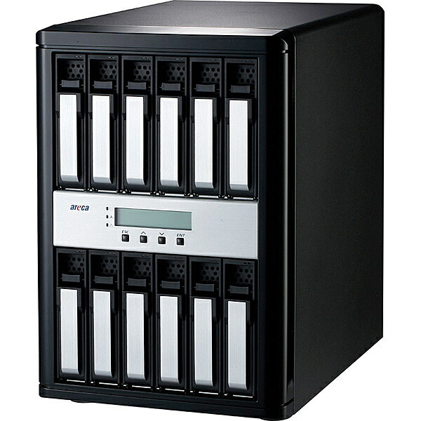 ARECA ARC8050T3U-12 Thunderbolt 3 /USB 3.2 Gen 2 to 12Gb/ s SAS RAID Storage 12台搭載モデル