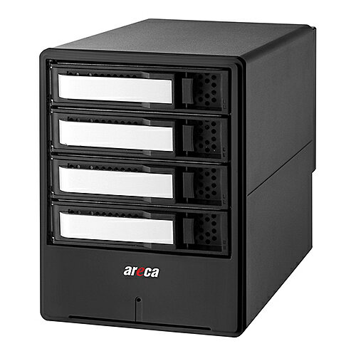 ARECA ARC8050T3U-4 Thunderbolt 3 /USB 3.2 Gen 2 to 12Gb/ s SAS RAID Storage 4台搭載モデル
