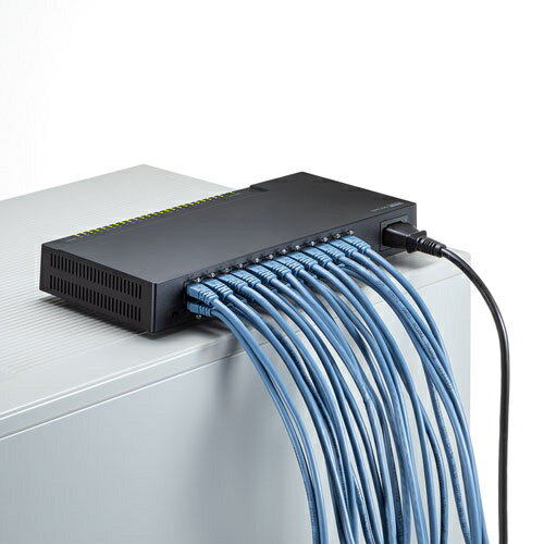サンワサプライ LAN-GIGAP2402BK ギガビット対応 スイッチングハブ（24ポート・マグネット付き）