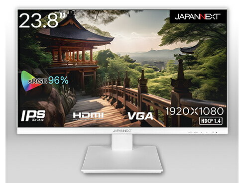 JAPANNEXT JN-238i75F-W 液晶ディスプレイ/ 23.8型/ 1920×1080/ HDMI×1、VGA×1/ ホワイト/ スピーカー:無/ 2年保証 JAPANNEXT JN-238i75F-W 液晶ディスプレイ/ 23.8型/ 1920×1080/ HDMI×1、VGA×1/ ホワイト/ スピーカー:無/ 2年保証