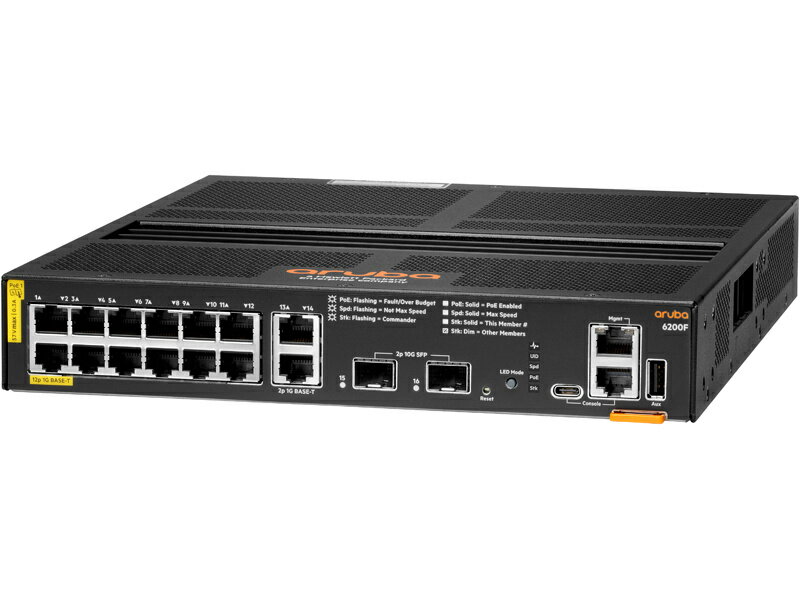 HP R8Q72A#ACF HPE Aruba Networking CX 6200F 12G Class4 PoE 2G/ 2SFP+ 139W Switch