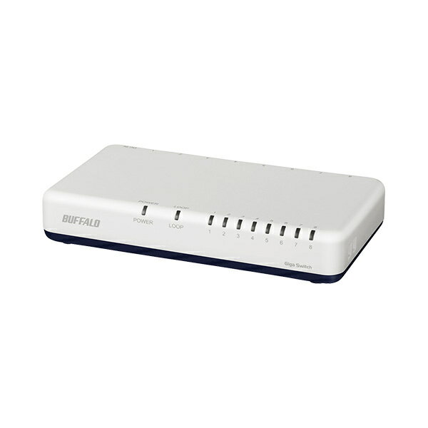 バッファロー LSW7-GT-8EPL/WH Giga8ポート スイッチングハブ 電源外付け プラスチック筐体 マグネットなし ホワイト