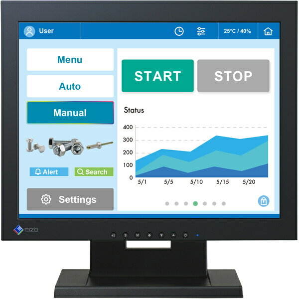 EIZO FDX1502T-TBK 38cm（15.0）型タッチパネル装着カラー液晶モニター DuraVision FDX1502T-T ブラック
