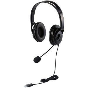 ELECOM HS-HP28UCBK 有線ヘッドセット/ オーバーヘッド型/ マイクアーム付き/ 大型イヤーマフタイプ/ USB-A/ USB Type-C変換ケーブル付属/ 両耳/ ブラック通販