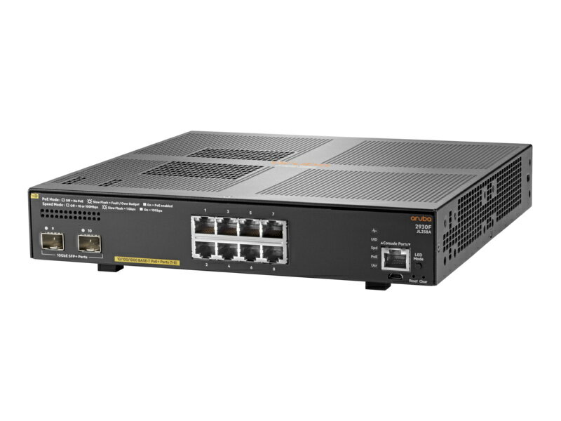 HP JL258A#ACF HPE Aruba Networking 2930F 8G PoE+ 2SFP+ Switch