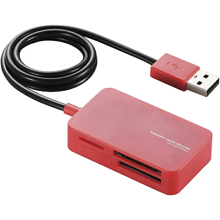 ELECOM MR-A39NRD メモリリーダライタ/ SD+MS+CF対応/ レッド