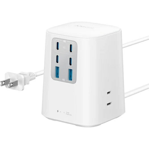 ���󥫡�������ѥ� A91C6521 Anker Charging Station (9-in-1 100W) ��USB���å�/ �Ÿ����å�/ AC������ 3��/ USB-C 4�ݡ���/ USB-A 2�ݡ���/ 1.5m��Ĺ�����ɡ� �ۥ磻��
