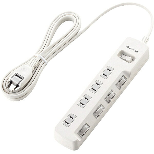 ELECOM T-E7A-2430WH 省エネタップ/ 一括＆個別スイッチ/ 4個口/ 3.0m/ ホワイト