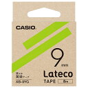 CASIO XB-9YG Lateco用テープ 9mm 黄緑/ 黒