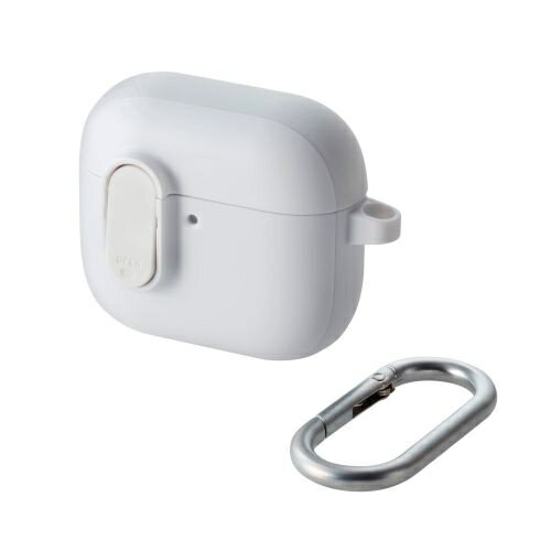 ELECOM AVA-AP06TSLWH AirPods 第4世代/ アクティブノイズキャンセリング搭載AirPods 第4世代/ TOUGH SLIM Lockケース/ カラビナ付/ ホワイト