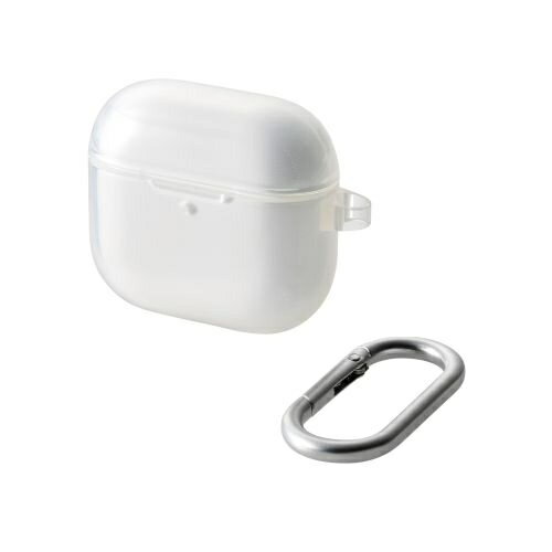 ELECOM AVA-AP06UCCR AirPods 第4世代/ アクティブノイズキャンセリング搭載AirPods 第4世代/ ソフトケース/ カラビナ付/ クリア