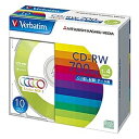 Verbatim SW80QM10V1 CD-RW 700MB PCデータ用 4倍速 10枚スリムケース入り カラーミックス(2)