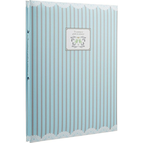 浅沼商会 104824 フリーアルバム F-10B(BK) ストライプ ブルー