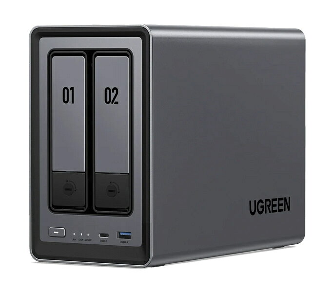 UGREEN 第12世代 N series 4コアCPU搭載 2.5GbE 2ベイNAS ディスクレスモデル DDR5 8GBメモリ標準 2年保証 DXP2800