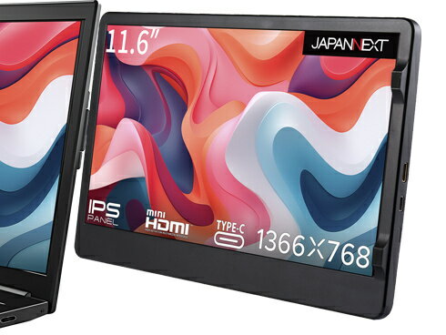JAPANNEXT JN-MDO-IPS116 液晶ディスプレイ 11.6型/ 1366×768/ miniHDMI×1、USB Type-C×1/ ブラック/ スピーカー：無/ 2年保証