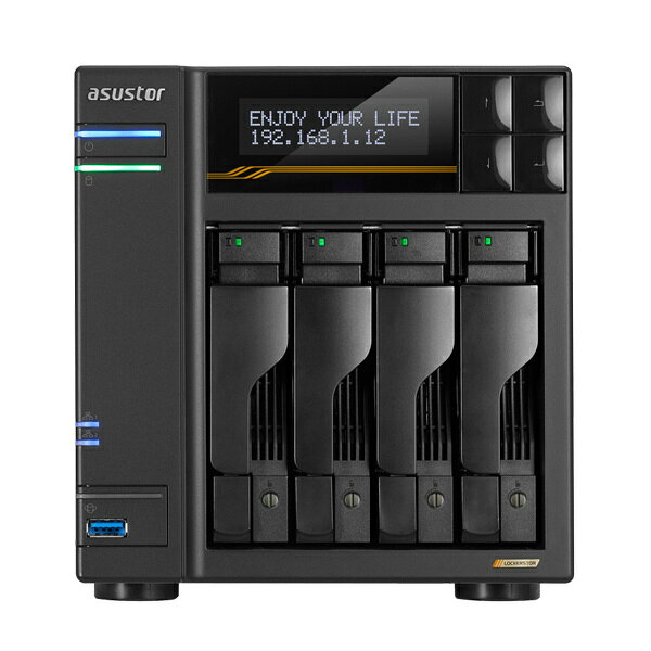 PLUSYU楽天堂のASUSTOR AS6804T LOCKERSTOR 4 Gen3 4ベイ AMD Ryzen V3C14 クアッドコア搭載NAS｜アングル2