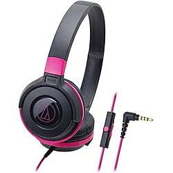 オーディオテクニカ ATH-S100iS BPK STREET MONITORING スマートフォン用ポータブルヘッドホン ブラックピンク