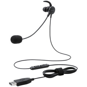 ELECOM HS-EP16UBK マイクアーム付インナーイヤー型ヘッドセット/ 片耳/ USB/ ブラック販売