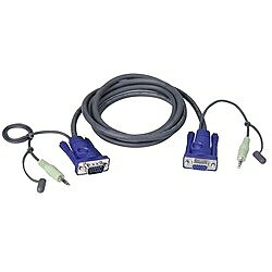 VGA オス-メスケーブル 1.8m ステレオオーディオプラグ付き ATEN ビデオ製品用のVGAケーブルです。 ●製品へのビデオ信号入力側で使用します。 ●インターフェース：D-sub 15オス-D-sub 15メス ●ケーブル長：1.8m ●ステレオオーディオミニプラグ付き 詳細スペック 長さ1.8m 端子分配器・切替器側インタフェース側インターフェース:D-sub15ピンメス、ミニオーディオプラグ、コンピュータ側インターフェース:D-sub15ピンオス、ミニオーディオプラグ 用途VGA/オーディオケーブル 電気用品安全法(本体)非対象 電気用品安全法(付属品等)非対象