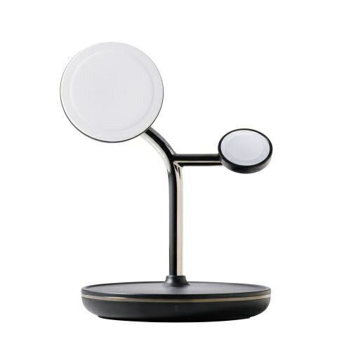 ELECOM W-MS07BK ワイヤレス充電器/ スタンド型/ マグネット対応/ 3in1/ 15W/ MfM認証/ Apple Watch高速モジュール/ MfA認証/ ブラック