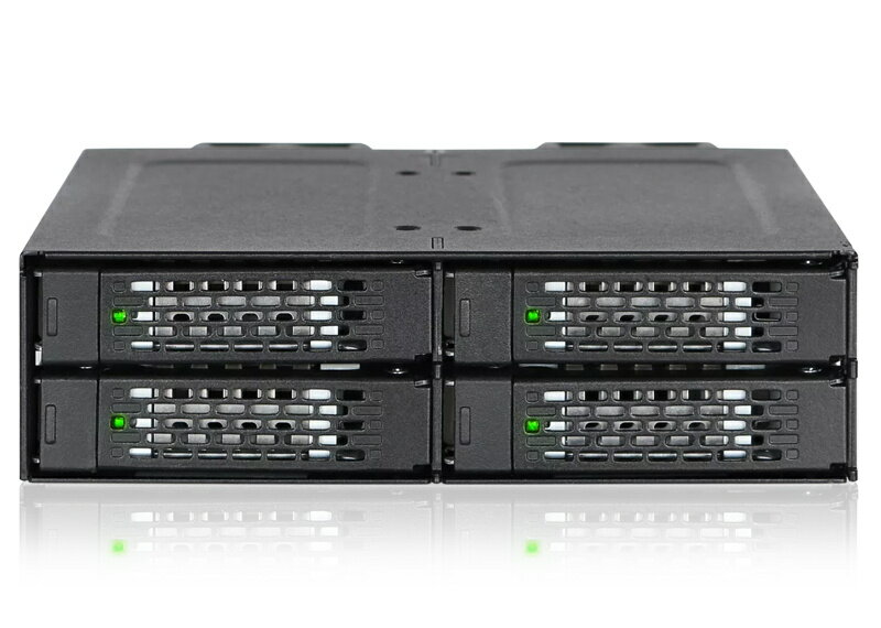 ICY DOCK MB699VP-B V3 4 x 2.5インチ U.2/ U.3 NVMe SSD搭載用リムーバブルケース PCIe 4.0対応 5.25インチベイサイズ