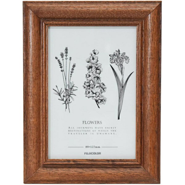 浅沼商会 408397 FUJICOLOR 木製フォトスタンド 4222L Lサイズ ブラウン