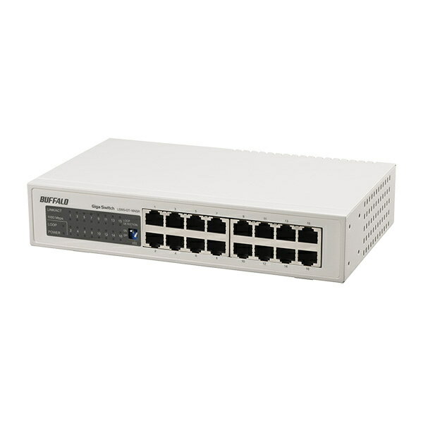 バッファロー LSW5-GT-16NSR Giga スイッチングHub 金属筺体/ 電源内蔵 16ポート
